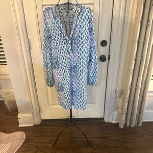 Lilly Pulitzer Blue and White Long Sleeve Dress